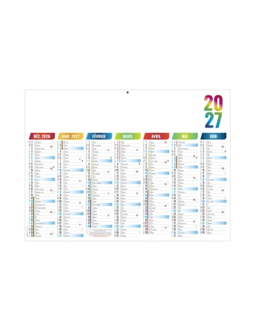 Calendrier bancaire Arlequin 2027 avec zone de personnalisation 2