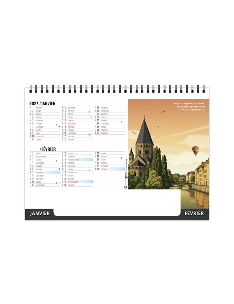 Calendrier chevalet Illustrations 2027 personnalisable