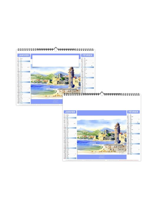 Calendrier illustré Provence 2027 personnalisable