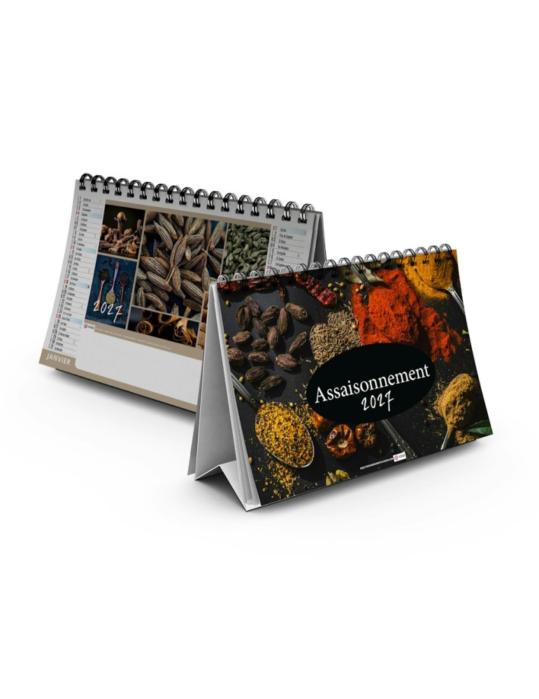 Calendrier chevalet 2027 personnalisable Assaisonnement