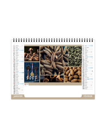 Calendrier chevalet 2027 personnalisable Assaisonnement 2