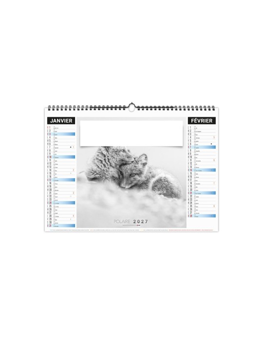 Calendrier illustré 2027 personnalisé Neige
