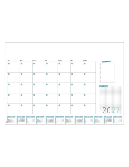 Sous-main planner personnalisable avec grille calendaire