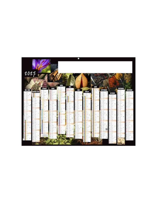Calendrier bancaire 2027 personnalisable Condiments