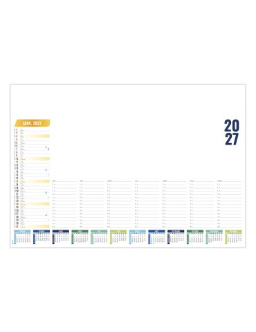 Sous-main calendrier Hebdo Variable 2027 à personnaliser