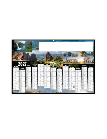 Calendrier bancaire Tour du Monde 2027 personnalisé