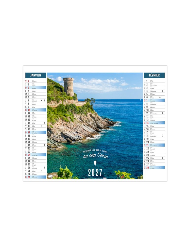 Calendrier bancaire illustré 2027 Terra di Sol personnalisé