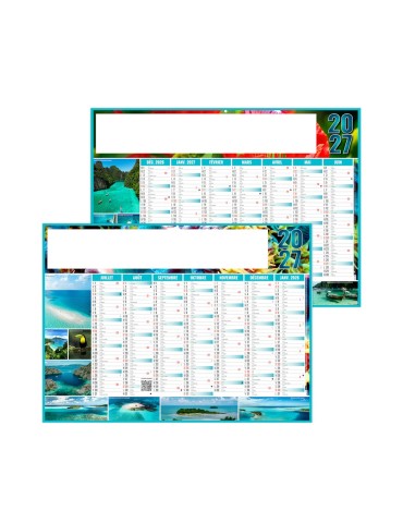 Calendrier bancaire illustré 2027 Exotic personnalisable