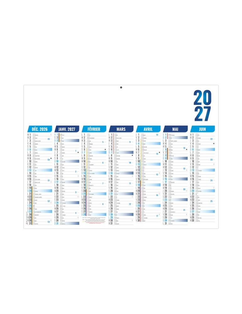 Calendrier bancaire 2027 Florentin personnalisable