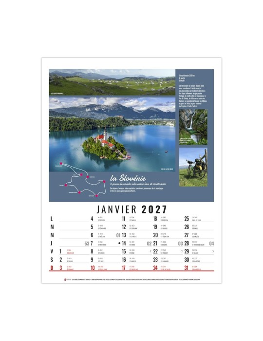Calendrier illustré 2027 Romain personnalisable
