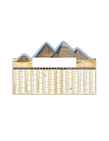 Calendrier bancaire illustré 2027 personnalisé Pyramides