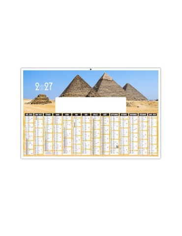 Calendrier bancaire illustré 2027 personnalisé Pyramides 2
