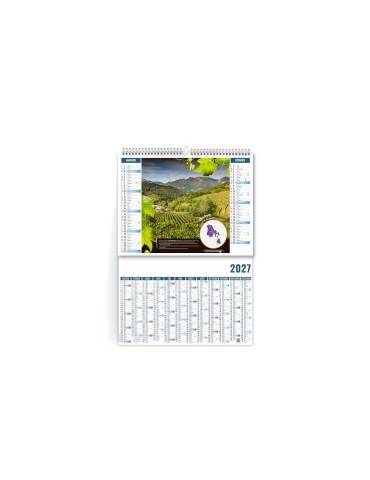 Calendrier bancaire illustré 2027 personnalisé Terroir