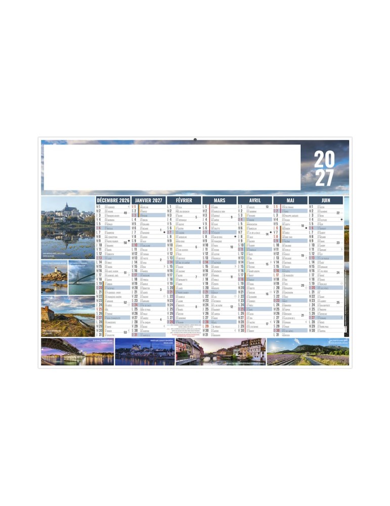 Calendrier bancaire 2027 JULIEN personnalisable