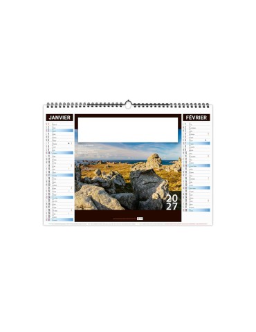 Calendrier illustré 2027 Bretagne personnalisable 2