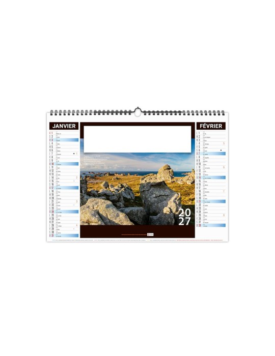 Calendrier illustré 2027 Bretagne personnalisable