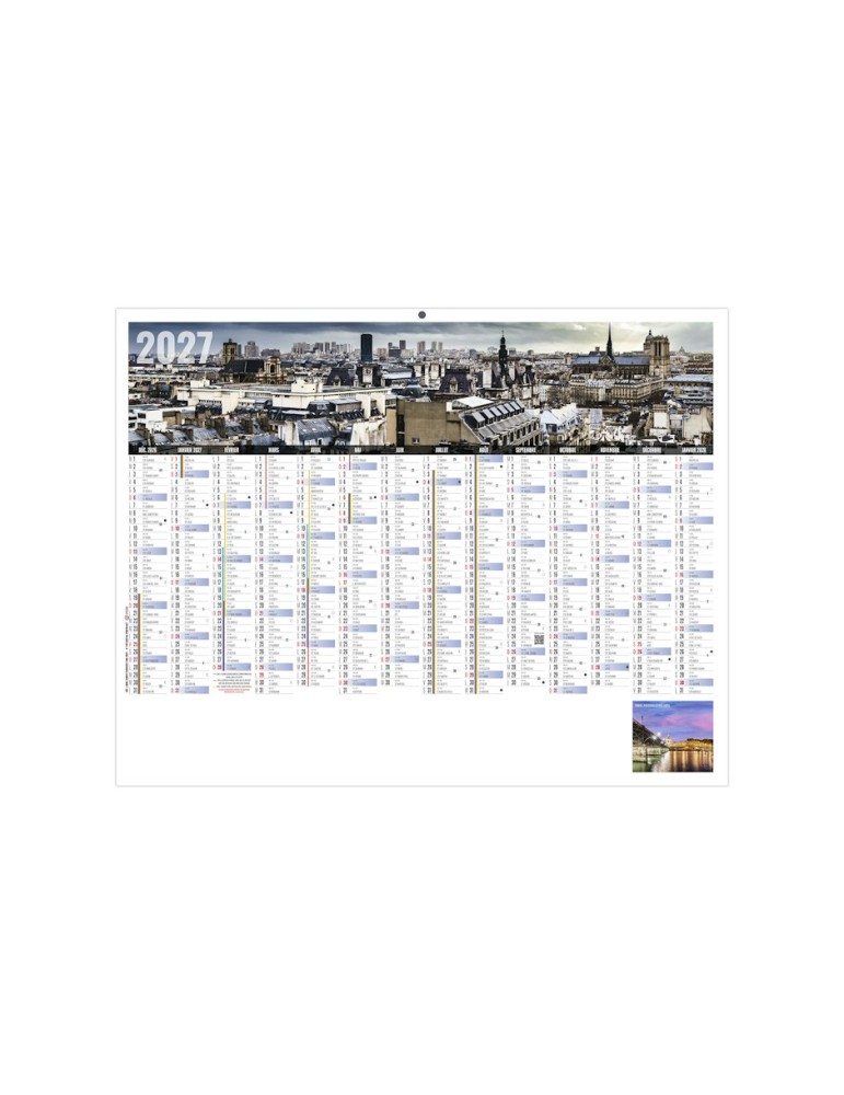 Calendrier bancaire 2027 Libre Choix Parisien personnalisable