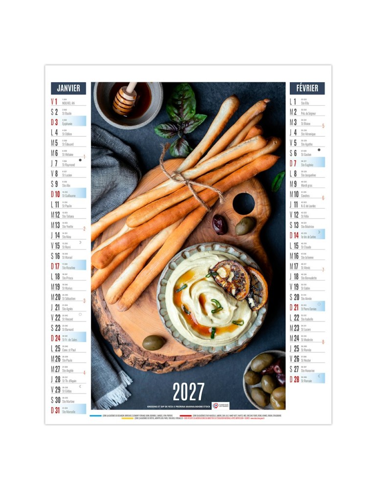 Calendrier illustré 2027 Gustave personnalisable