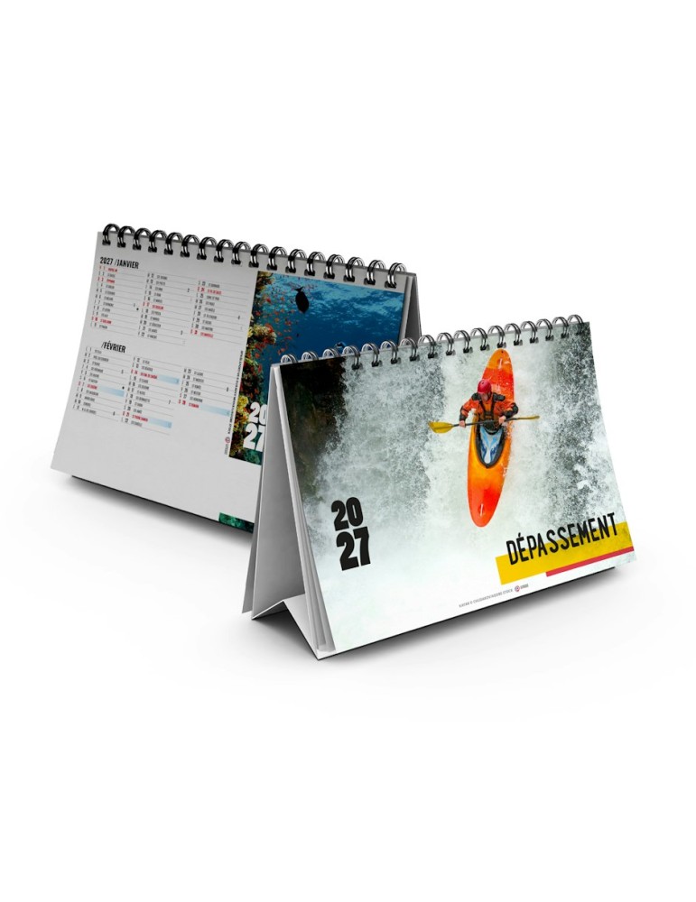 Calendrier chevalet de bureau 2027 Dépassement