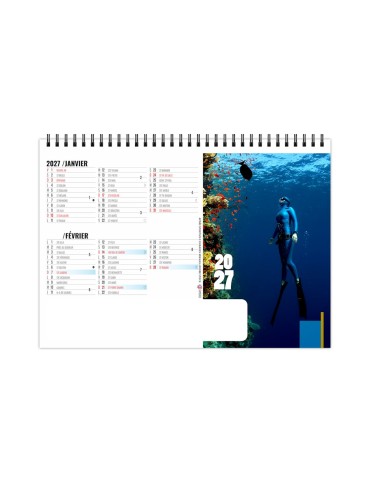Calendrier chevalet de bureau 2027 Dépassement 2