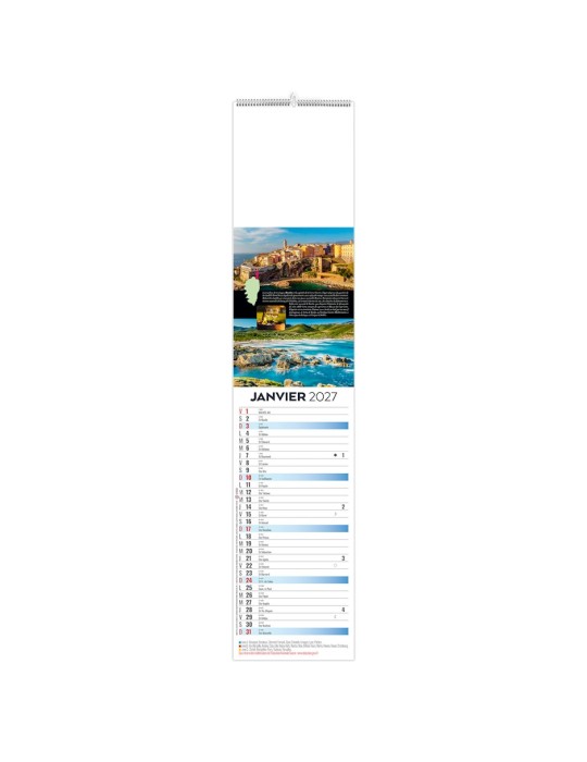 Calendrier languette 2027 personnalisable Île