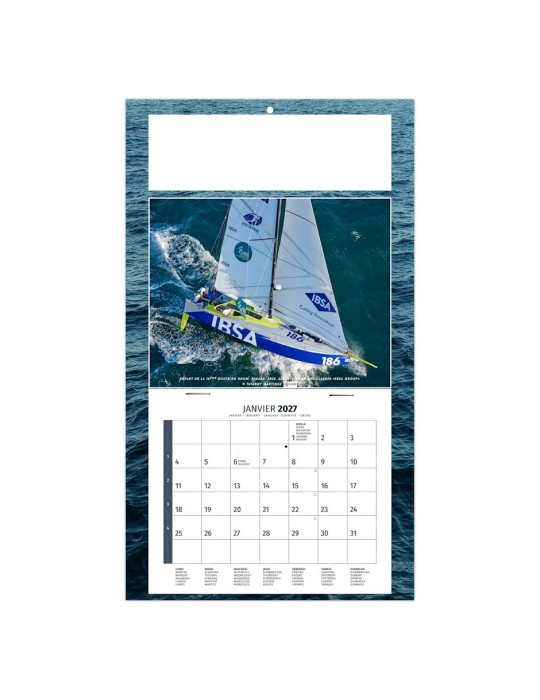 Calendrier mural 2027 Titouan, voile à personnaliser