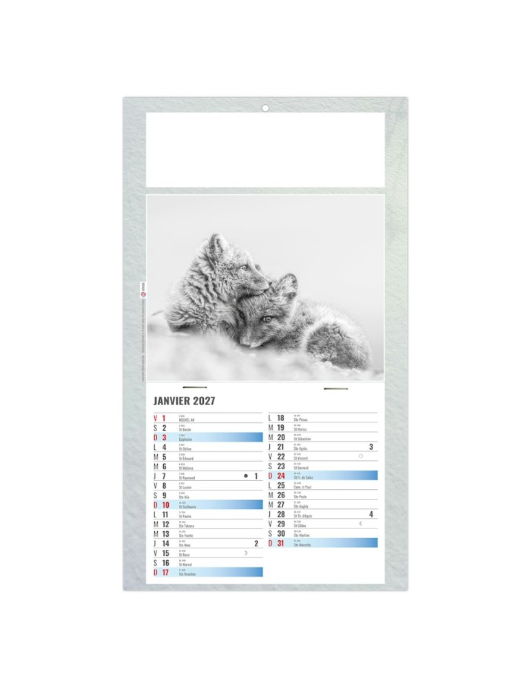 Calendrier une vue 2027 Julietta à personnaliser