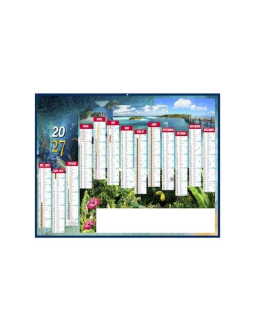 Calendrier bancaire 2027 personnalisé Monde 2