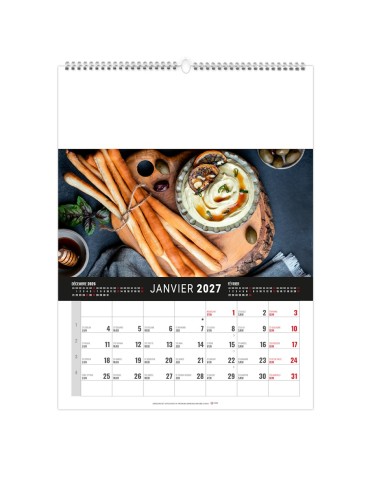 Calendrier mural illustré 2027 personnalisé Marmite