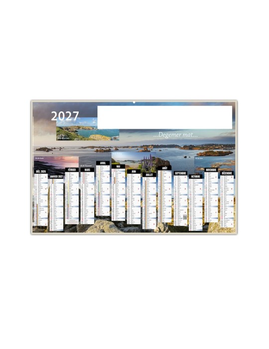 Calendrier bancaire illustré 2027 personnalisé Degemer Mat