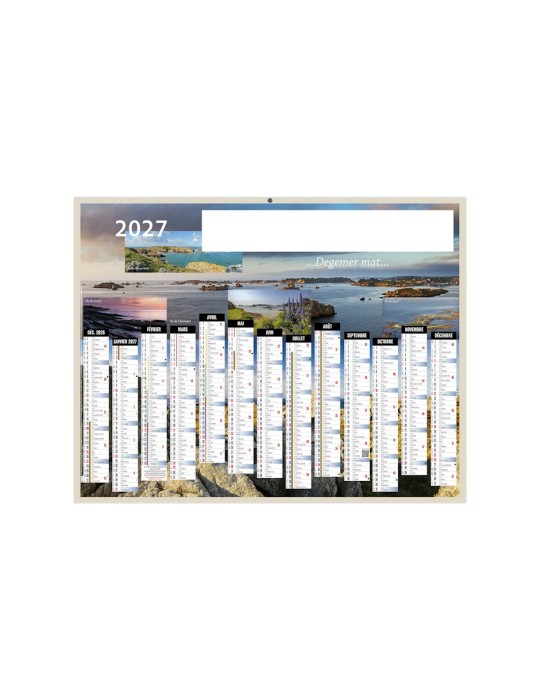 Calendrier bancaire illustré 2027 personnalisé Degemer Mat