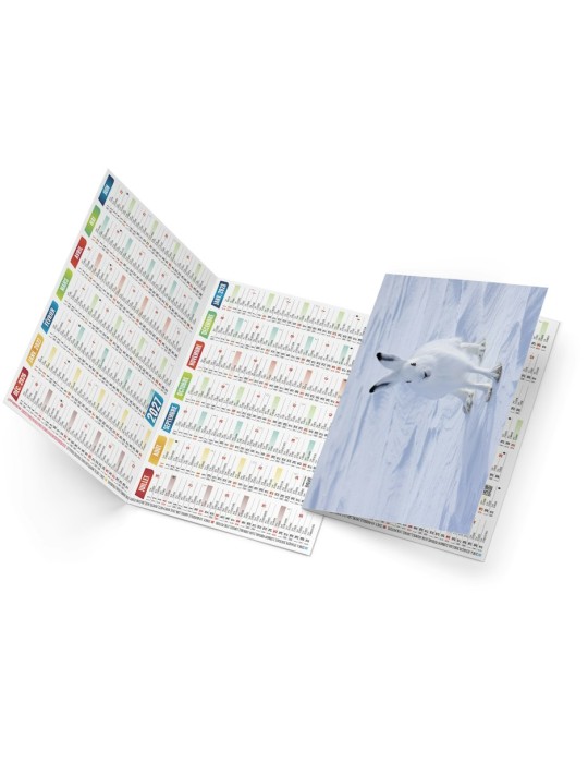 Calendrier de poche 2027 Tristan personnalisable, animaux des pôles
