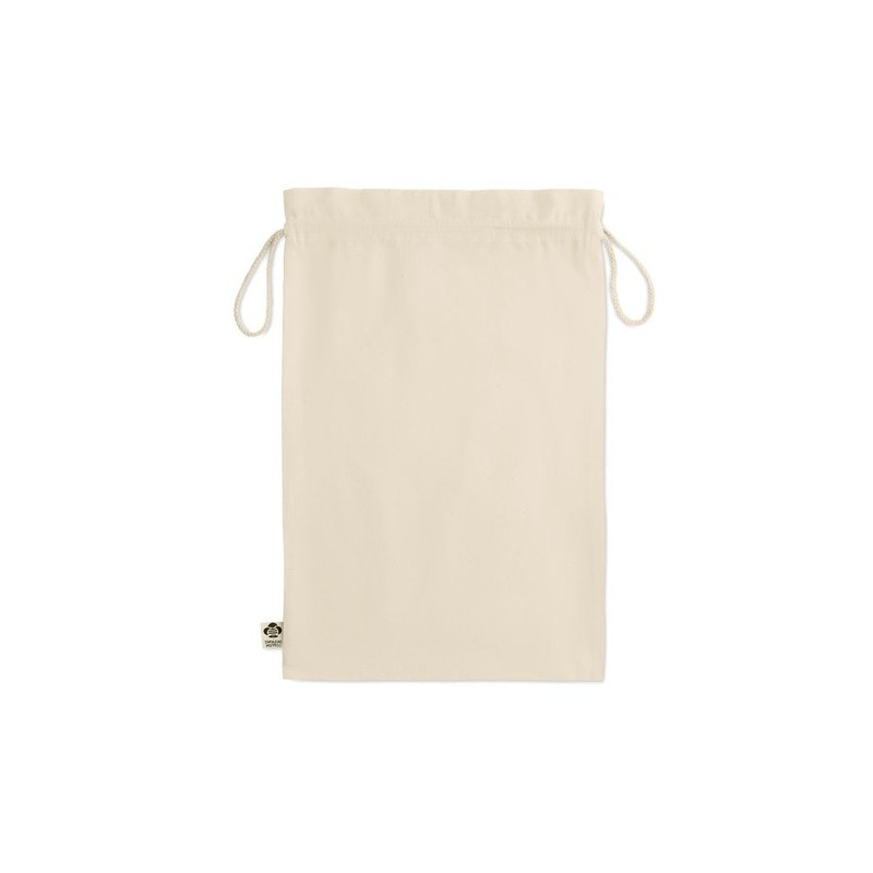 Sac cadeau  en coton biologique personnalisé L AMBER LARGE Matières : coton Couleurs : beige cadeau entreprise pas cher