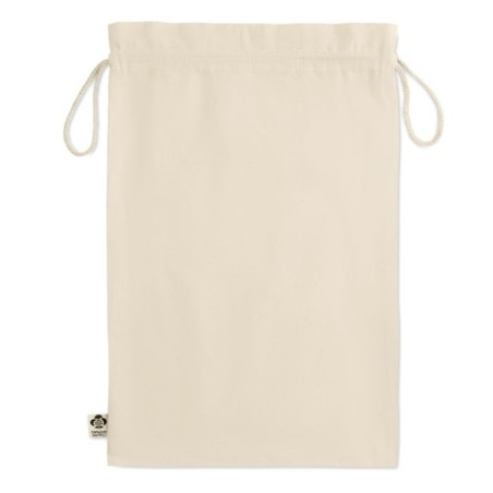 Sac cadeau  en coton biologique personnalisé L AMBER LARGE Matières : coton Couleurs : beige cadeau entreprise pas cher