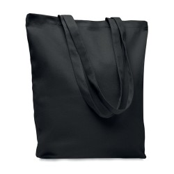 Sac shopping  en toile 270 gr/m² personnalisé RASSA COLOURED Matières : coton Couleurs : noir objet promotionnel éco-responsable