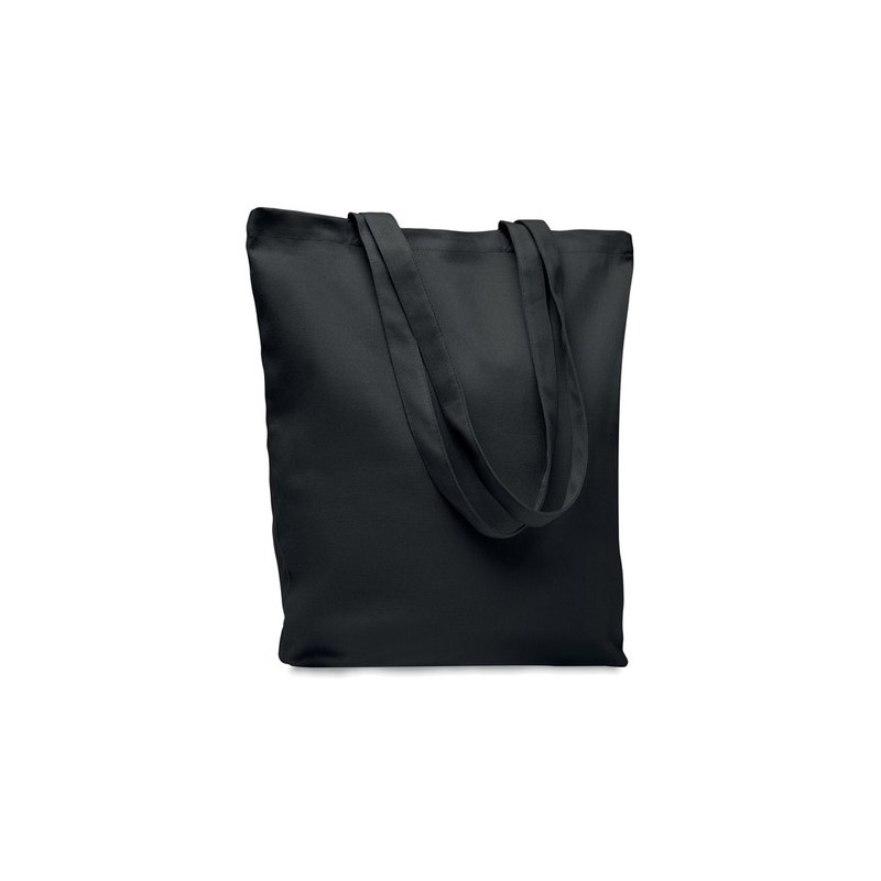 Sac shopping  en toile 270 gr/m² personnalisé RASSA COLOURED Matières : coton Couleurs : noir objet promotionnel éco-responsable