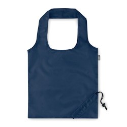 Sac de Courses Pliable Éco-responsable en RPET - FOLDPET Matières : PET recyclé Couleurs : bleu marine personnalisable avec votr