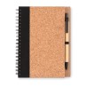 Carnet durable en liège avec stylo personnalisé - SONORA PLUSCORK Matières : papier recyclé Couleurs : noir