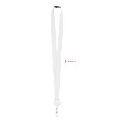 Lanyard Extensible Personnalisé avec Badge - ZIP Matières : PET Couleurs : blanc
