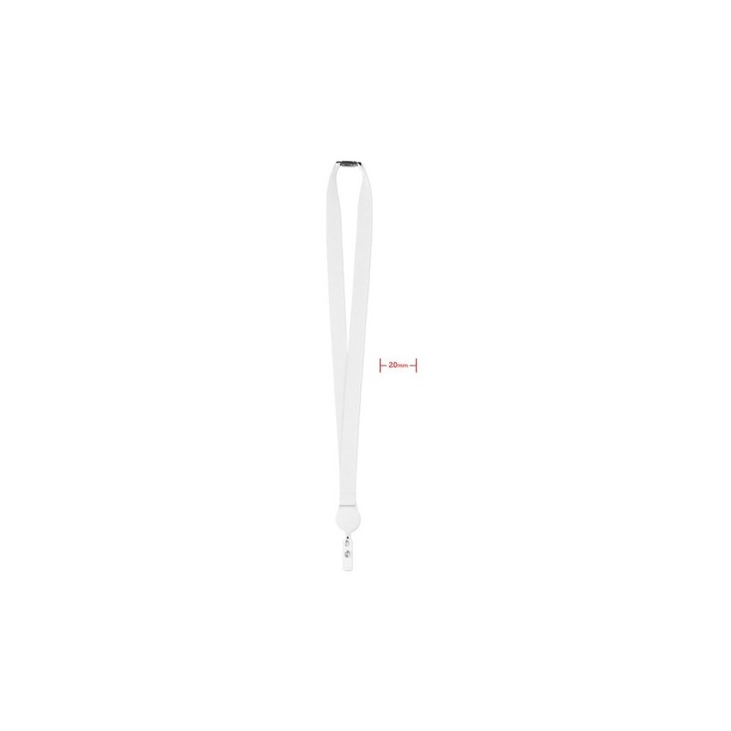 Lanyard Extensible Personnalisé avec Badge - ZIP Matières : PET Couleurs : blanc
