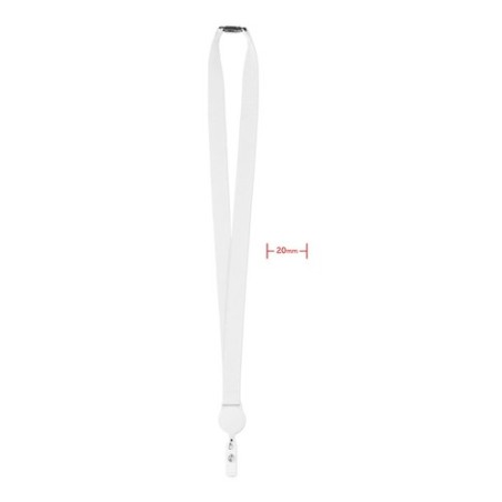 Lanyard Extensible Personnalisé avec Badge - ZIP Matières : PET Couleurs : blanc