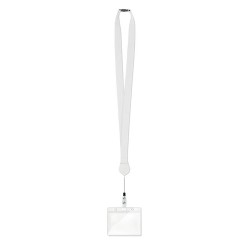 Lanyard Extensible Personnalisé avec Badge - ZIP Matières : PET Couleurs : blanc 2
