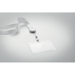 Lanyard Extensible Personnalisé avec Badge - ZIP Matières : PET Couleurs : blanc livraison express 24h 48h