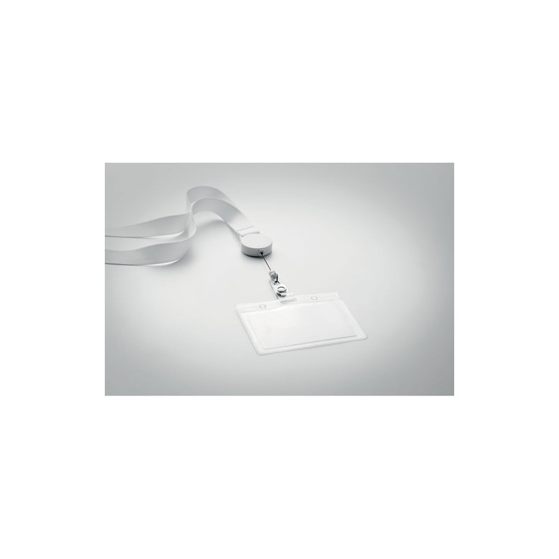 Lanyard Extensible Personnalisé avec Badge - ZIP Matières : PET Couleurs : blanc livraison express 24h 48h