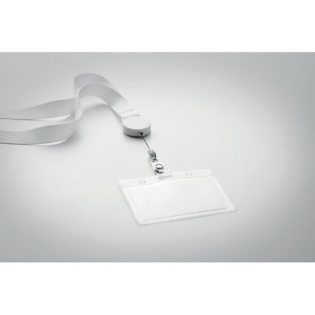 Lanyard Extensible Personnalisé avec Badge - ZIP Matières : PET Couleurs : blanc livraison express 24h 48h