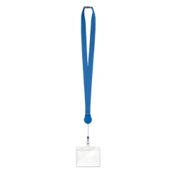 Lanyard Extensible Personnalisé avec Badge - ZIP Matières : PET Couleurs : bleu royal impression haute définition