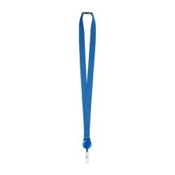 Lanyard Extensible Personnalisé avec Badge - ZIP Matières : PET Couleurs : bleu royal objet promotionnel éco-responsable