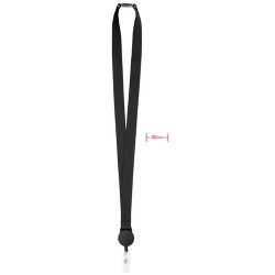 Lanyard Extensible Personnalisé avec Badge - ZIP Matières : PET Couleurs : noir cadeau entreprise pas cher