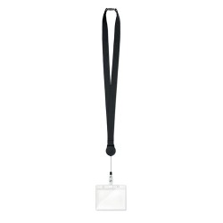 Lanyard Extensible Personnalisé avec Badge - ZIP Matières : PET Couleurs : noir marquage laser ultra précis