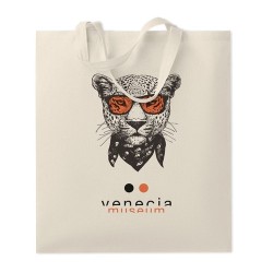Sac shopping  personnalisable en coton 140gr/m² - MARKETA Matières : coton Couleurs : beige cadeau entreprise pas cher